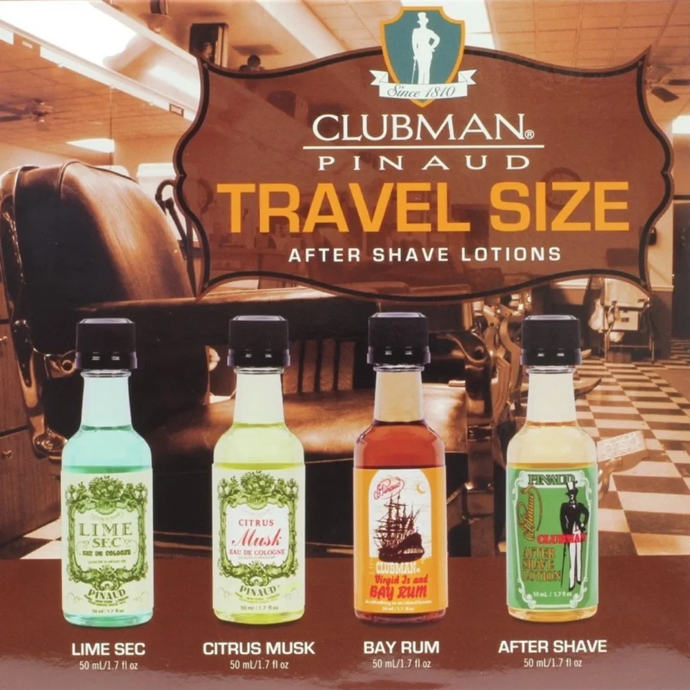 Travel Size After Shave Lotion Set - Green, Yellow, Red, Brown